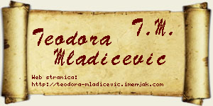 Teodora Mladićević vizit kartica
